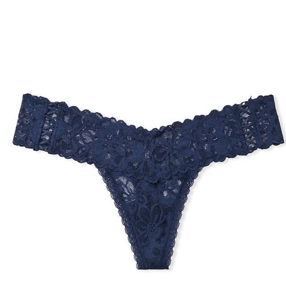 Victoria's Secret blue lace braided side thong